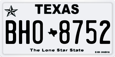 TX license plate BHO8752