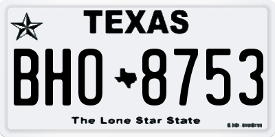 TX license plate BHO8753