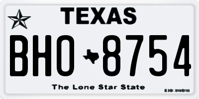 TX license plate BHO8754