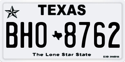 TX license plate BHO8762