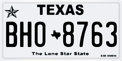 TX license plate BHO8763