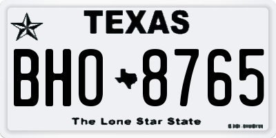 TX license plate BHO8765
