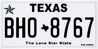 TX license plate BHO8767