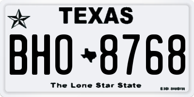 TX license plate BHO8768