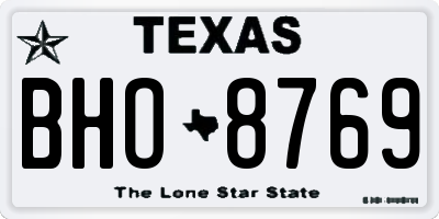 TX license plate BHO8769