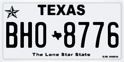 TX license plate BHO8776