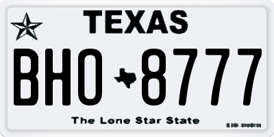 TX license plate BHO8777