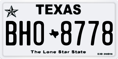 TX license plate BHO8778