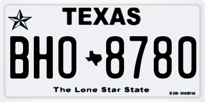 TX license plate BHO8780
