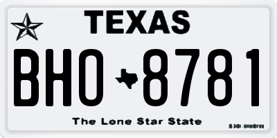 TX license plate BHO8781