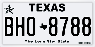 TX license plate BHO8788