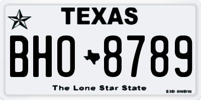 TX license plate BHO8789