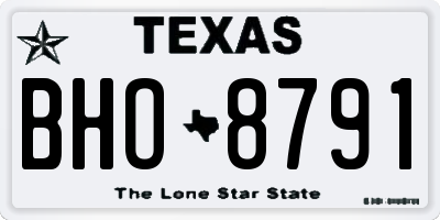 TX license plate BHO8791