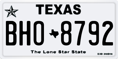 TX license plate BHO8792