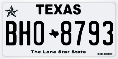 TX license plate BHO8793