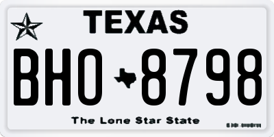 TX license plate BHO8798