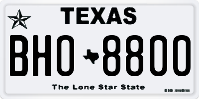 TX license plate BHO8800