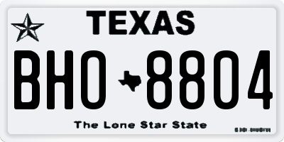 TX license plate BHO8804