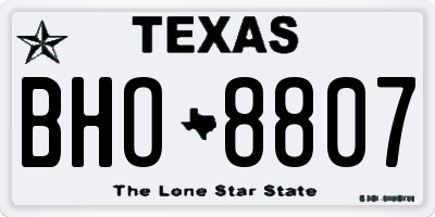 TX license plate BHO8807