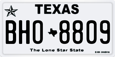 TX license plate BHO8809