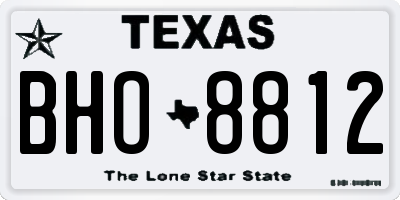 TX license plate BHO8812