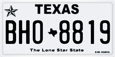 TX license plate BHO8819