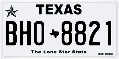 TX license plate BHO8821