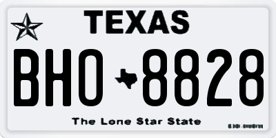 TX license plate BHO8828