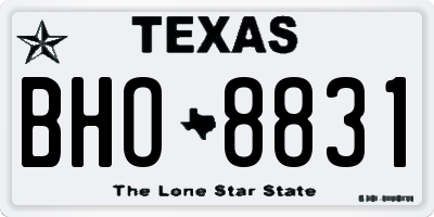 TX license plate BHO8831