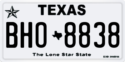 TX license plate BHO8838