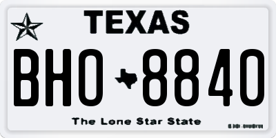 TX license plate BHO8840