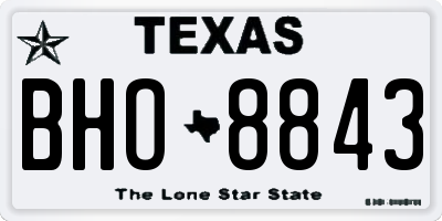 TX license plate BHO8843