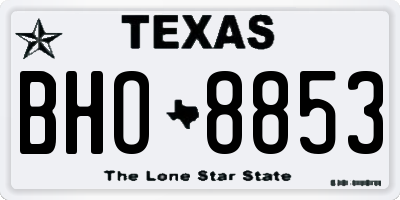 TX license plate BHO8853