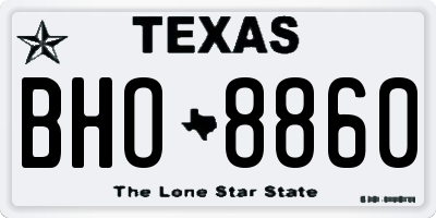 TX license plate BHO8860