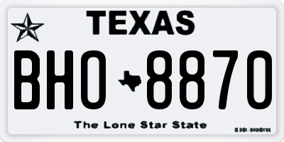 TX license plate BHO8870