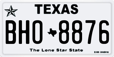 TX license plate BHO8876