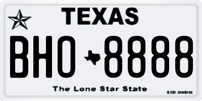 TX license plate BHO8888