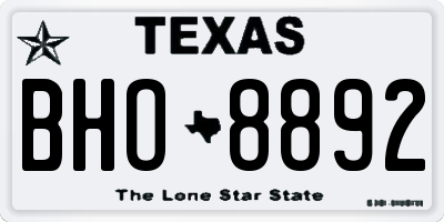 TX license plate BHO8892