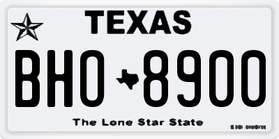 TX license plate BHO8900