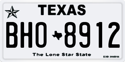 TX license plate BHO8912