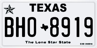 TX license plate BHO8919