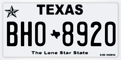 TX license plate BHO8920