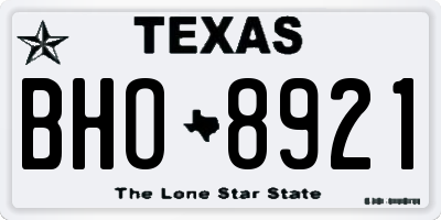 TX license plate BHO8921