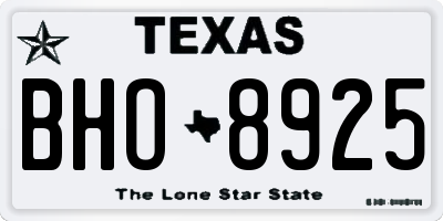 TX license plate BHO8925
