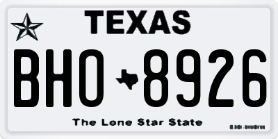TX license plate BHO8926