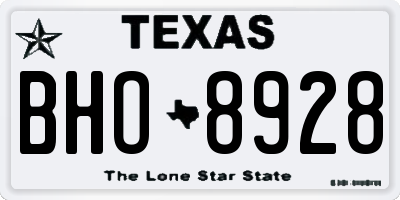 TX license plate BHO8928