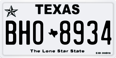 TX license plate BHO8934