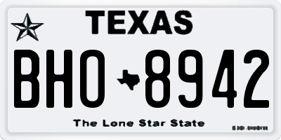 TX license plate BHO8942