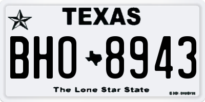 TX license plate BHO8943