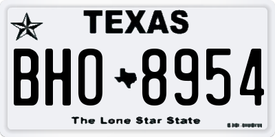 TX license plate BHO8954